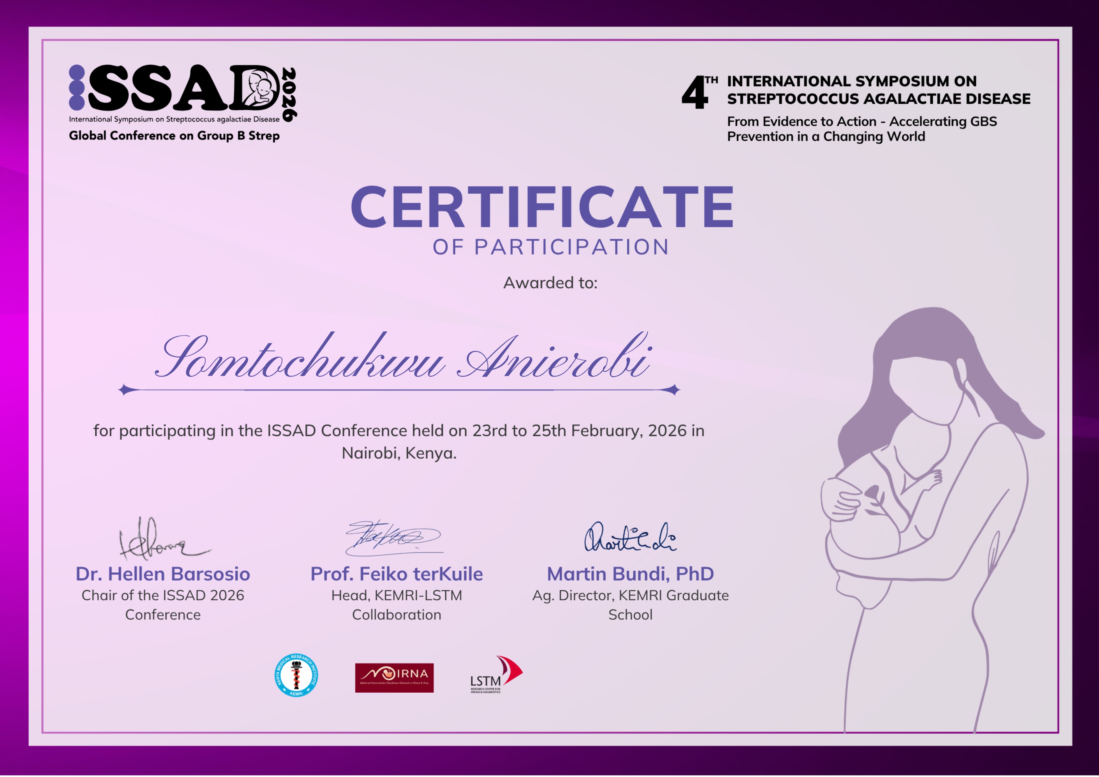 ISSAD 2026 Participants Certificate